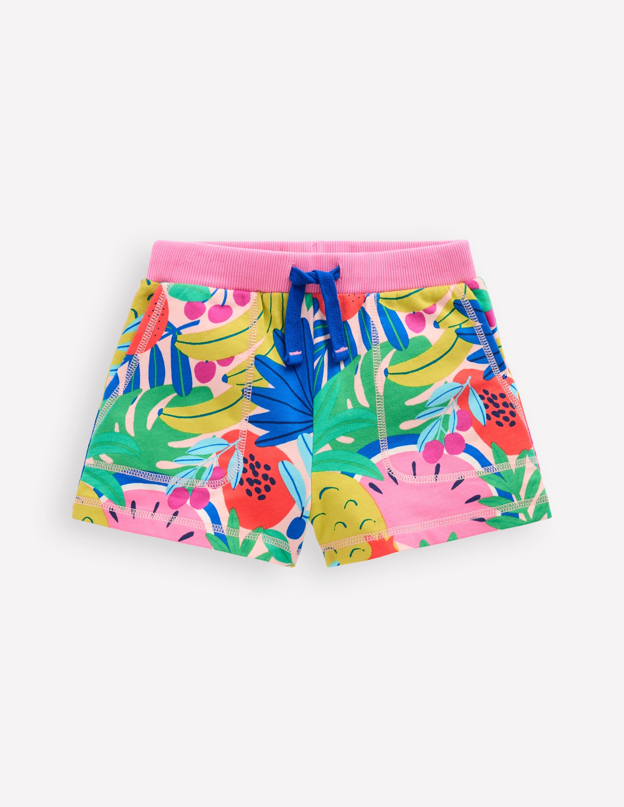 Printed Jersey Shorts-Multi Tropical Fruit - Image 1