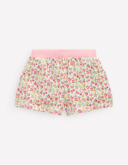 Printed Jersey Shorts-Multi Summer Flowerbed-2