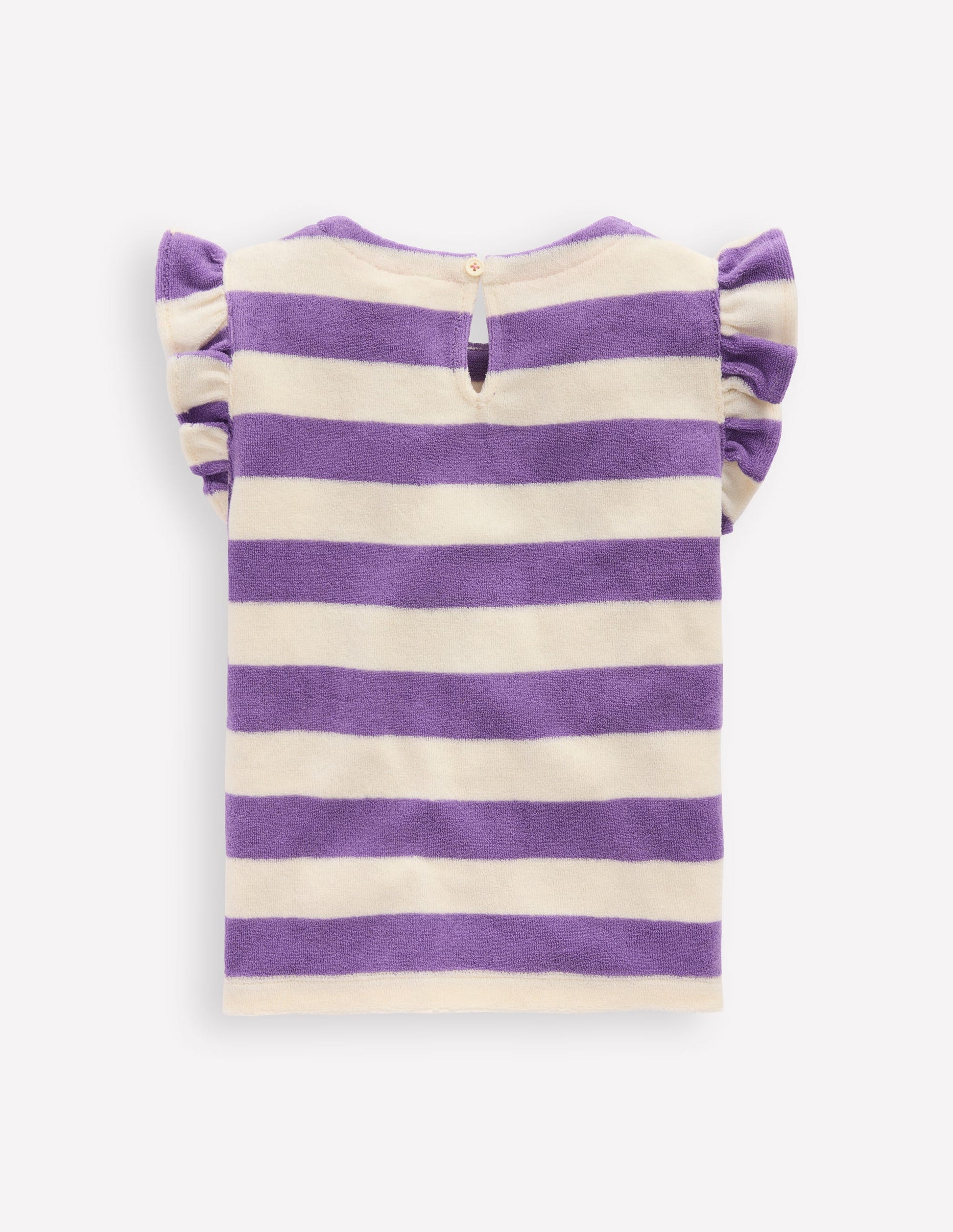 Relaxed Towelling Top-Soft Ivory/Aster Purple-2