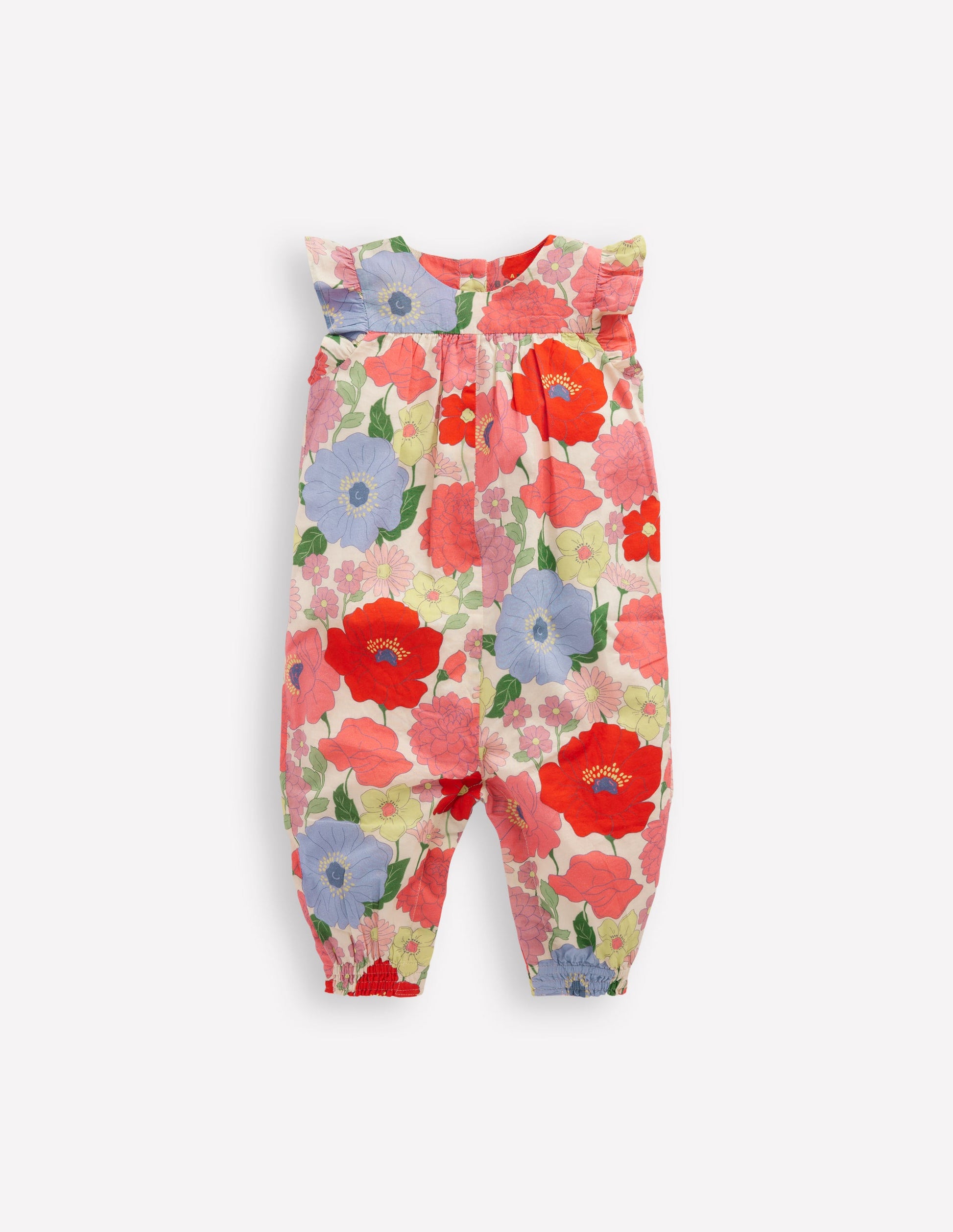 Ruffle Sleeve Romper-Multi Summer Garden-3