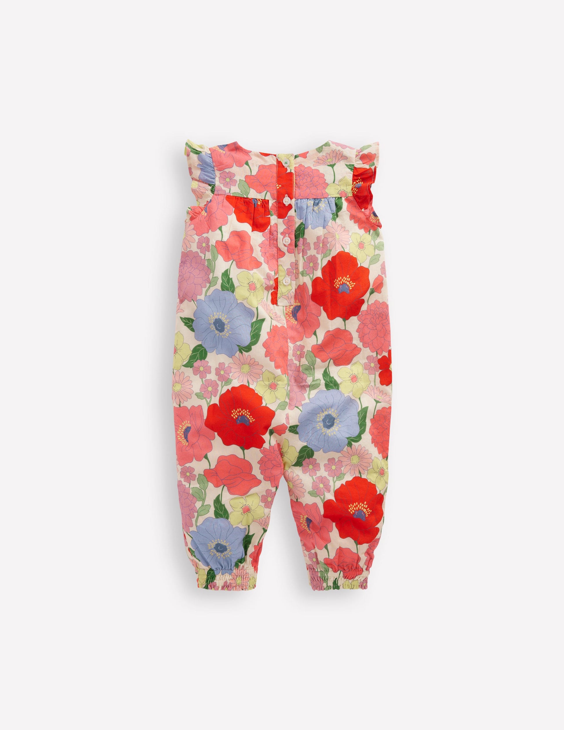 Ruffle Sleeve Romper-Multi Summer Garden-4