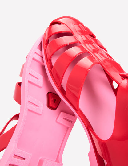 Jelly Shoe-Post Box Red/ Soft Pink-5