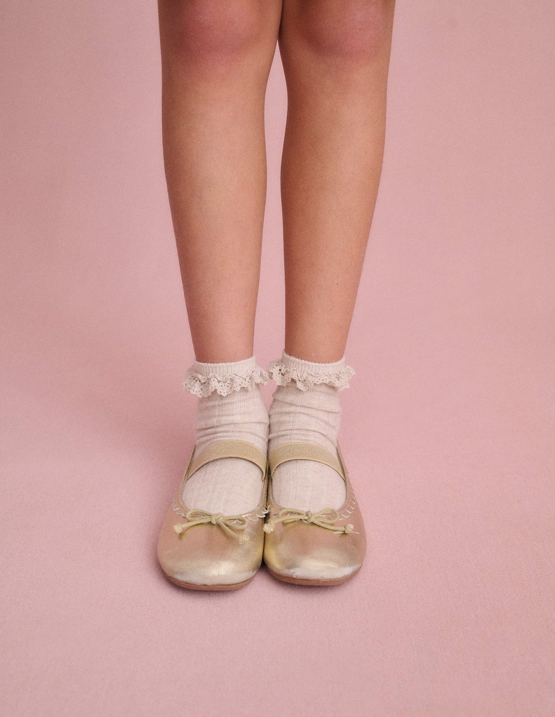 Leather Ballet Flats-Gold Metallic Boden UK