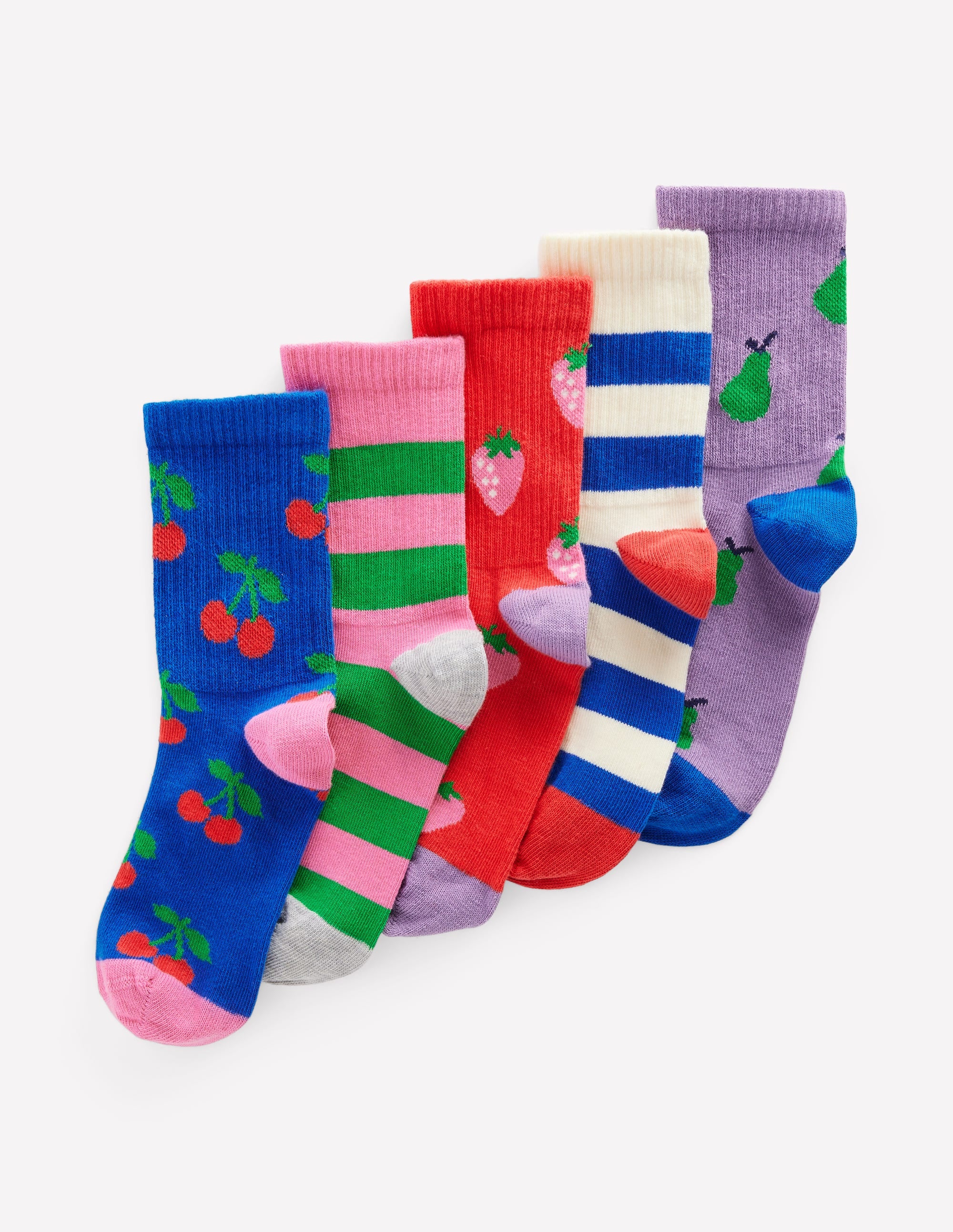 5-Pack Ribbed Socks-Fruit - Image 1