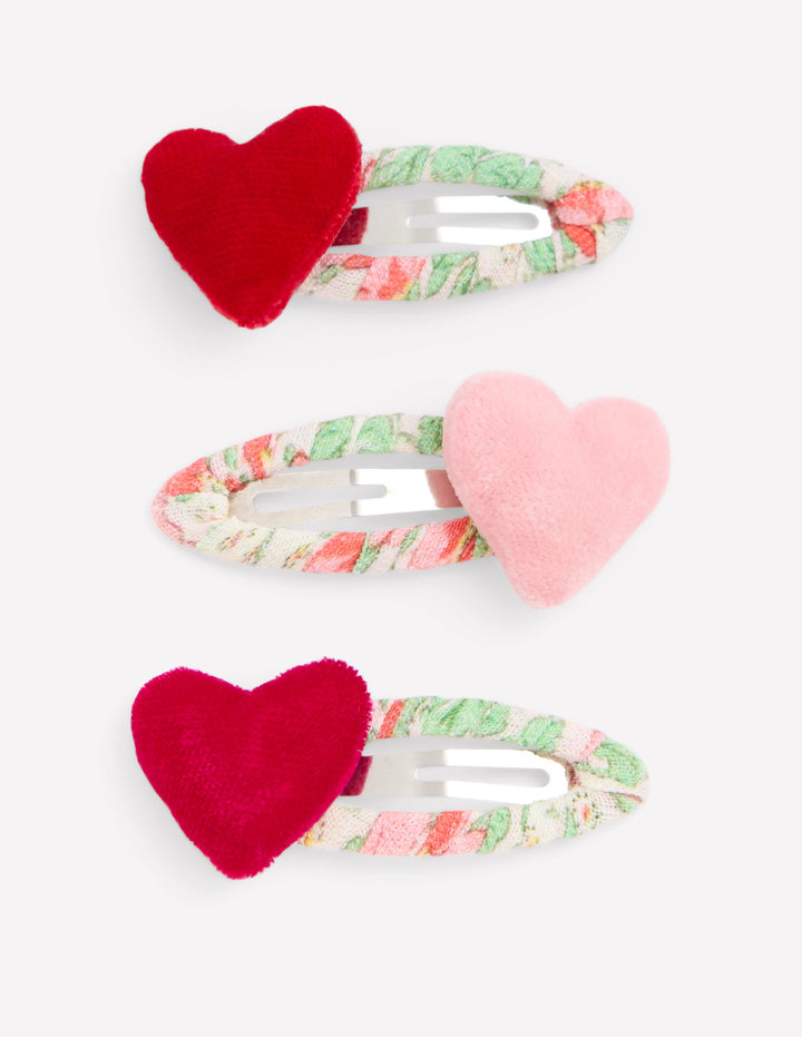 3-pack Hair Clips-Hearts
