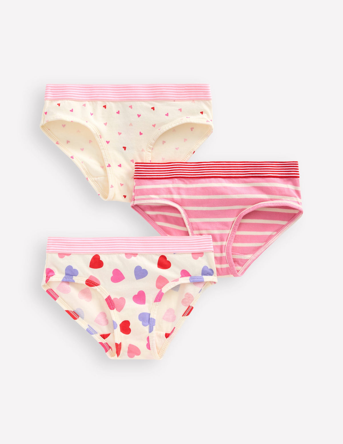 3-Pack Pants-Stripe/Heart/Plain - Image 1