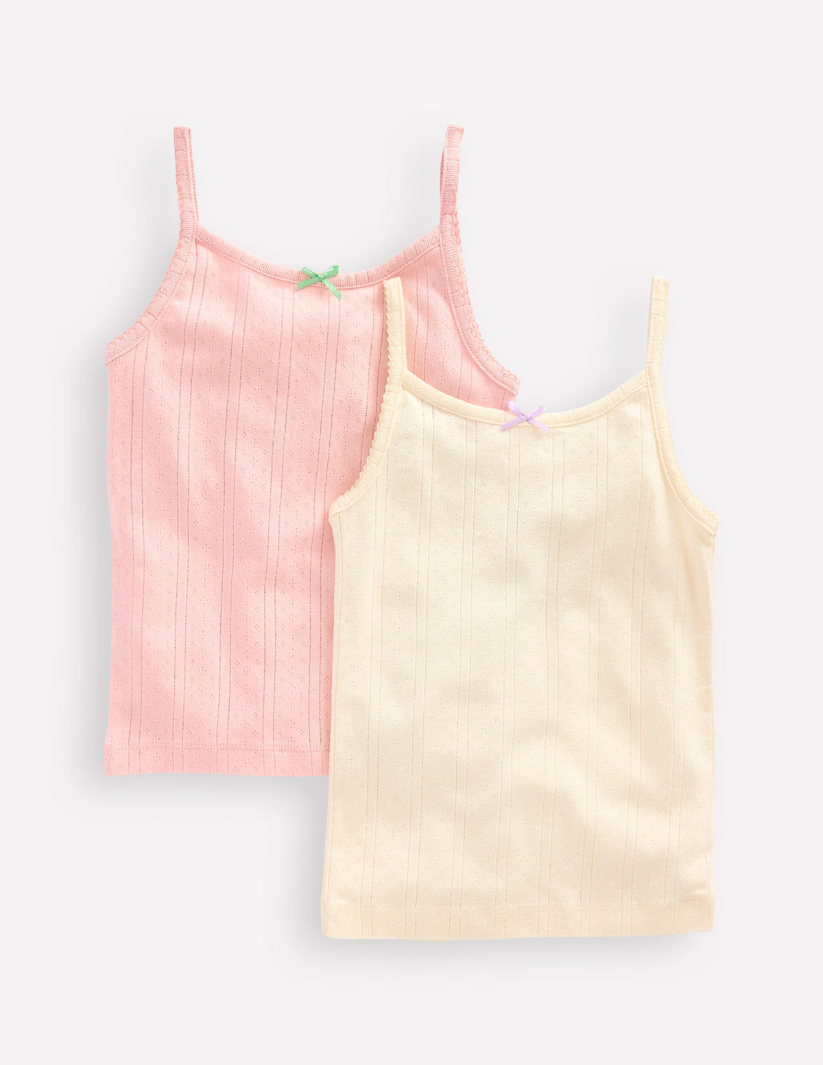 2-Pack Cotton Vests-Pointelle Stripe - Image 1