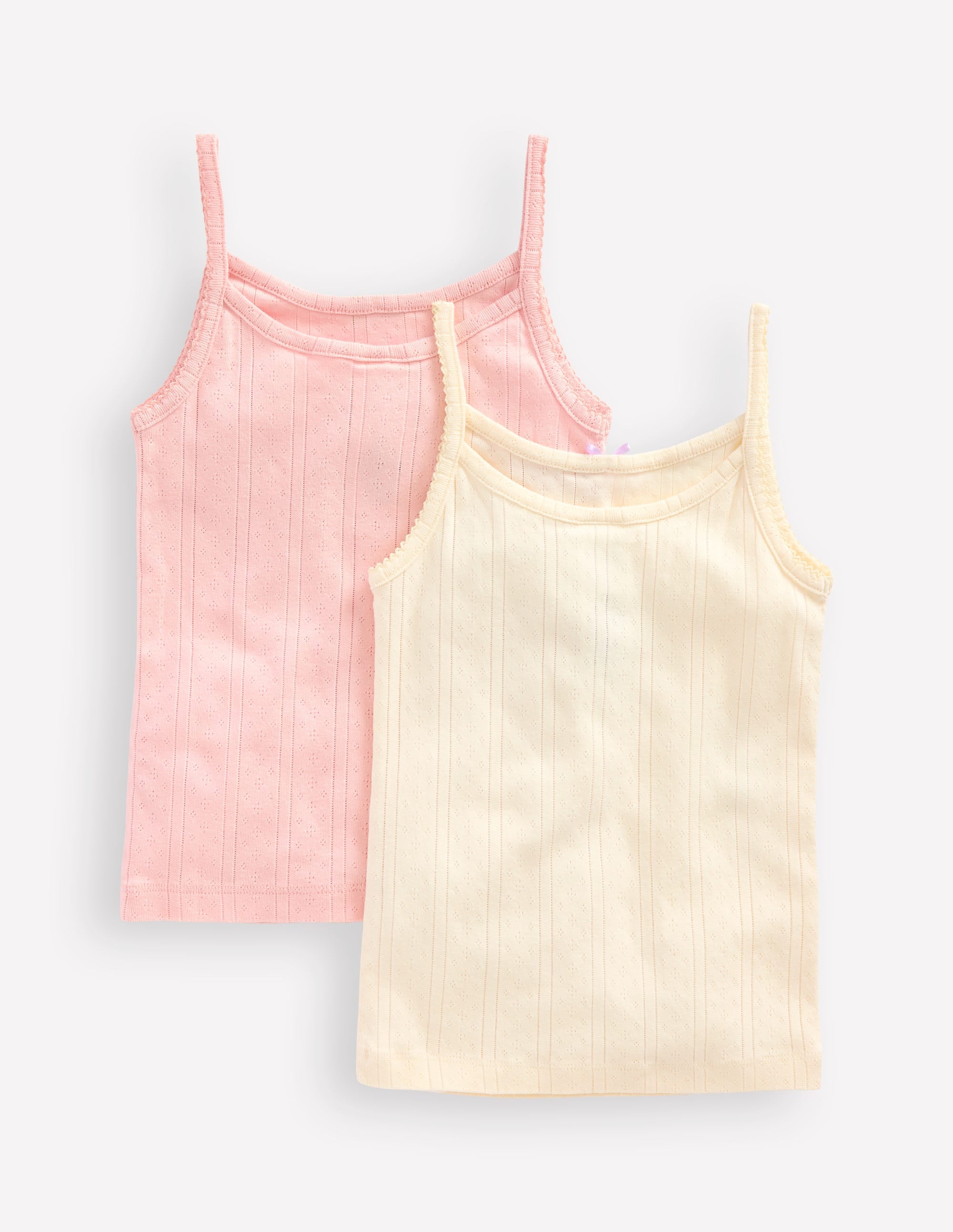 2-Pack Cotton Vests-Pointelle Stripe - Image 2