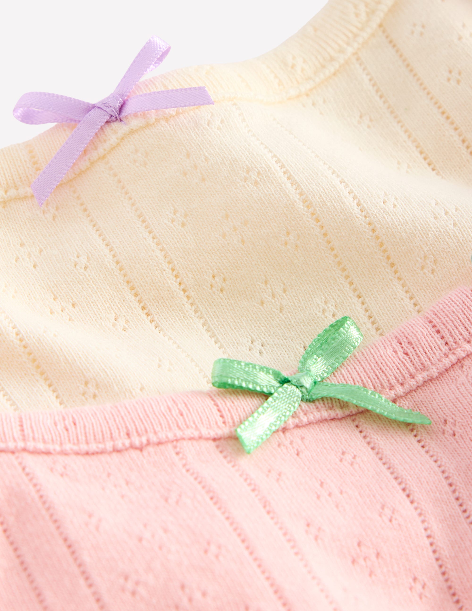 2-Pack Cotton Vests-Pointelle Stripe - Image 3