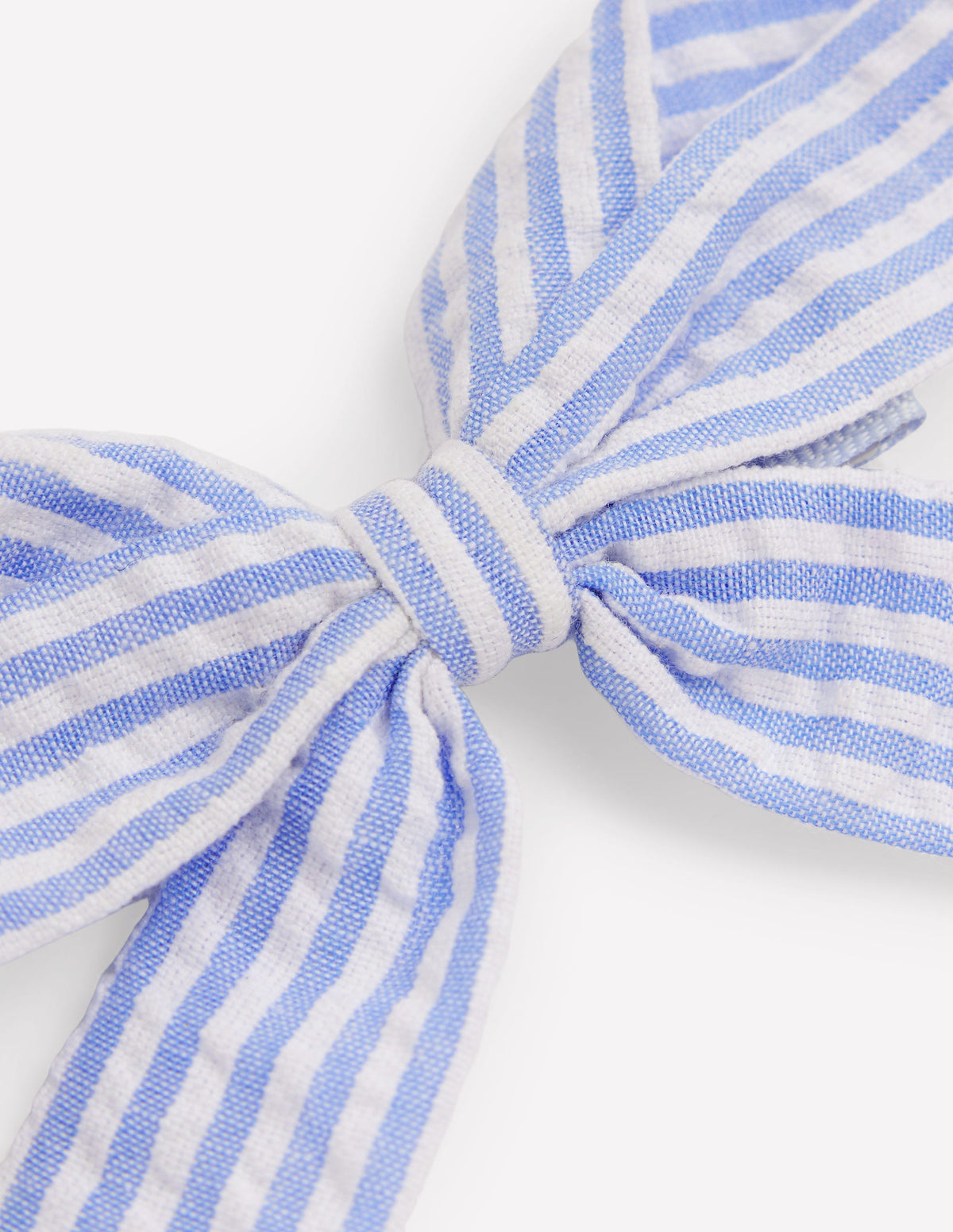 Striped Hair Bow-Blue Ticking - Image 3
