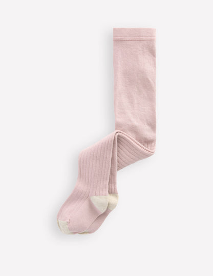 Baby Ribbed Tights-Pink-1
