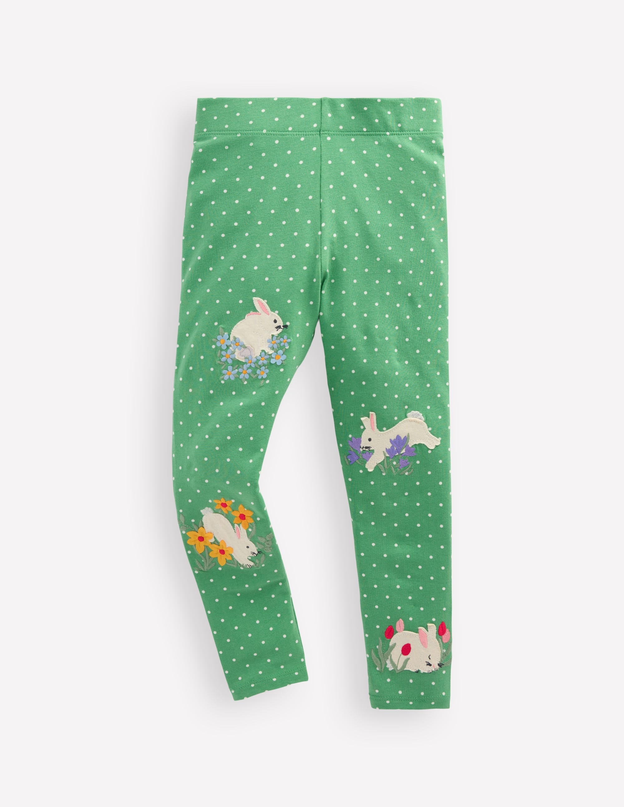Appliqué Leggings-Aloe Green Bunnies - Image 2