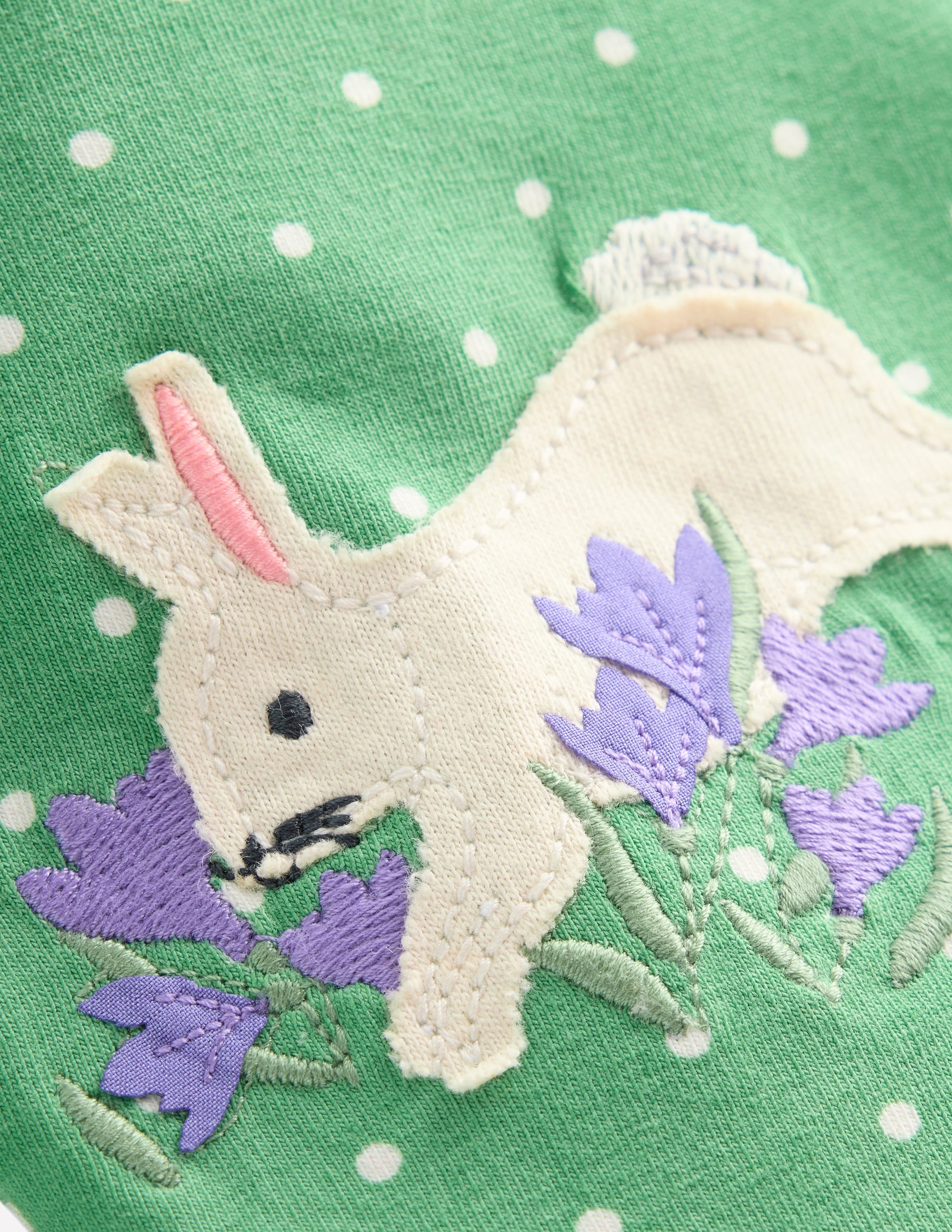 Appliqué Leggings-Aloe Green Bunnies - Image 3