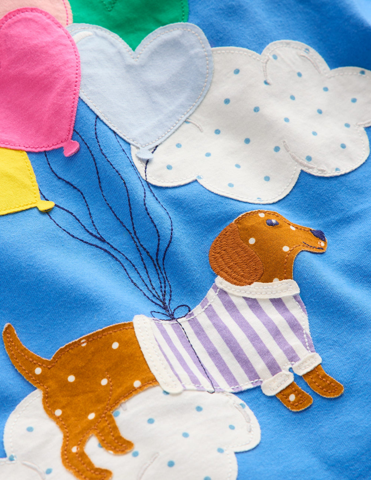 Appliqué Jersey Tunic-Peacock Plume Blue Dog - Image 3
