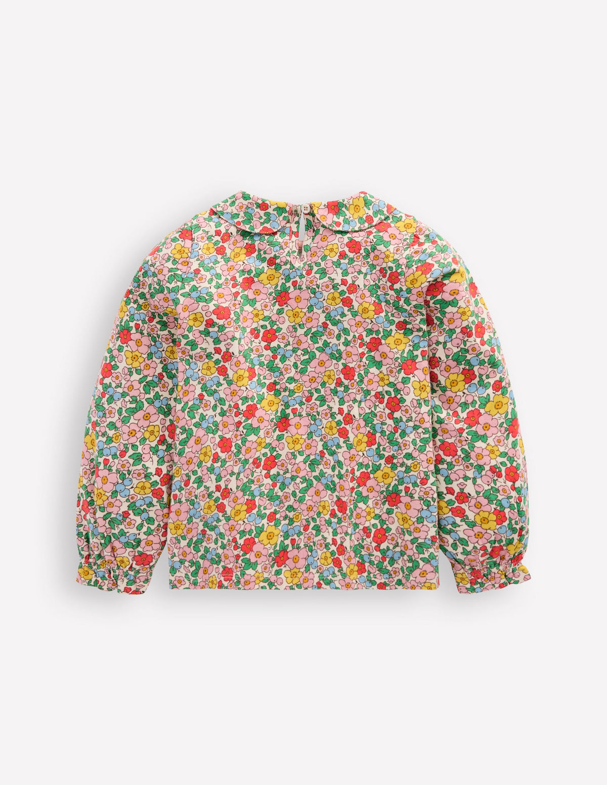 Collared Jersey Top-Vanilla Apple Blossom Floral - Image 2