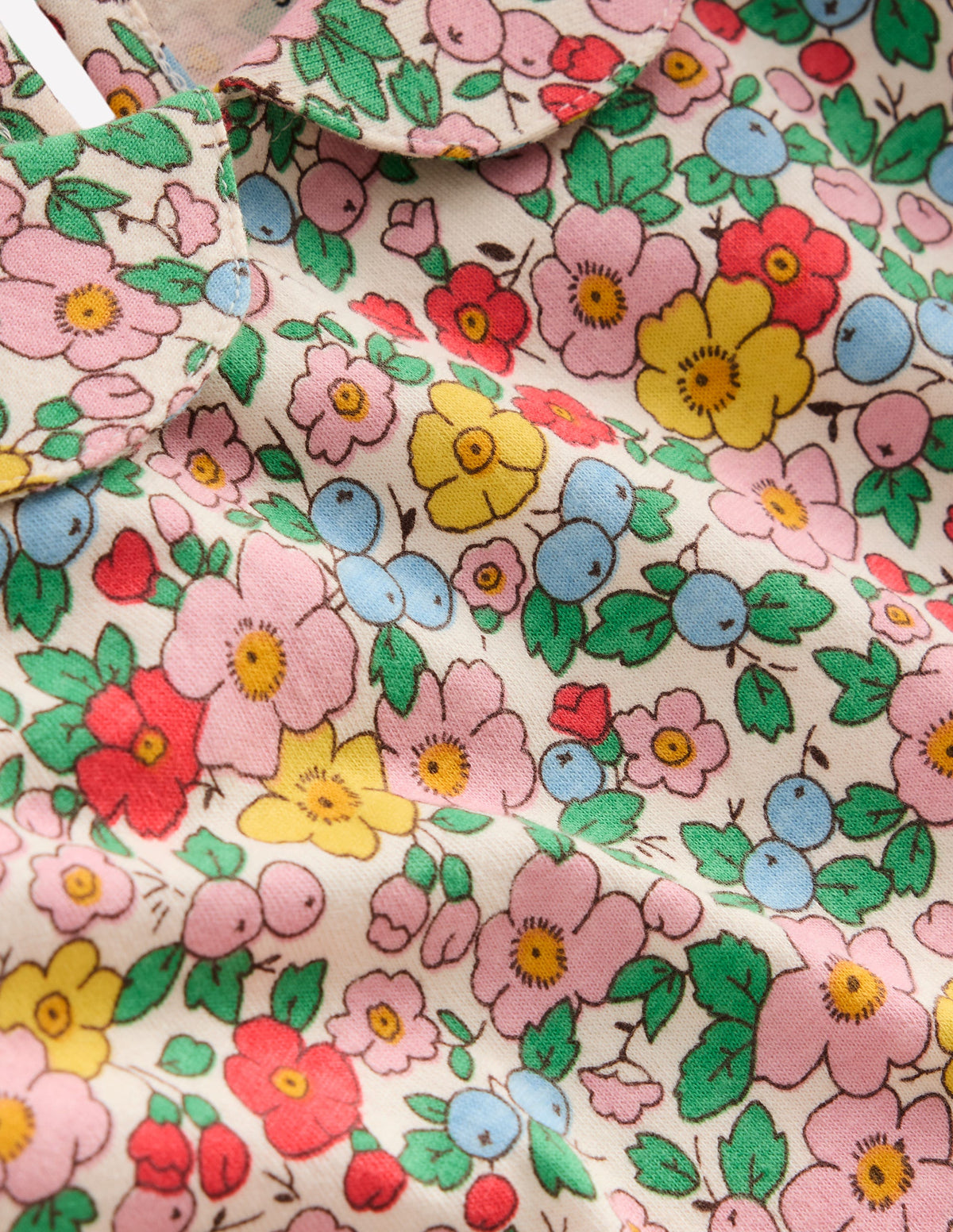 Collared Jersey Top-Vanilla Apple Blossom Floral - Image 3