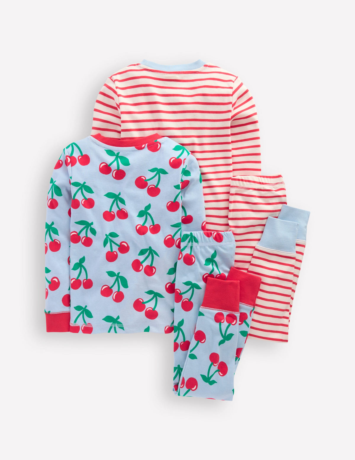 Twin Pack Snug Pyjamas-Misty Blue Cherries - Image 2