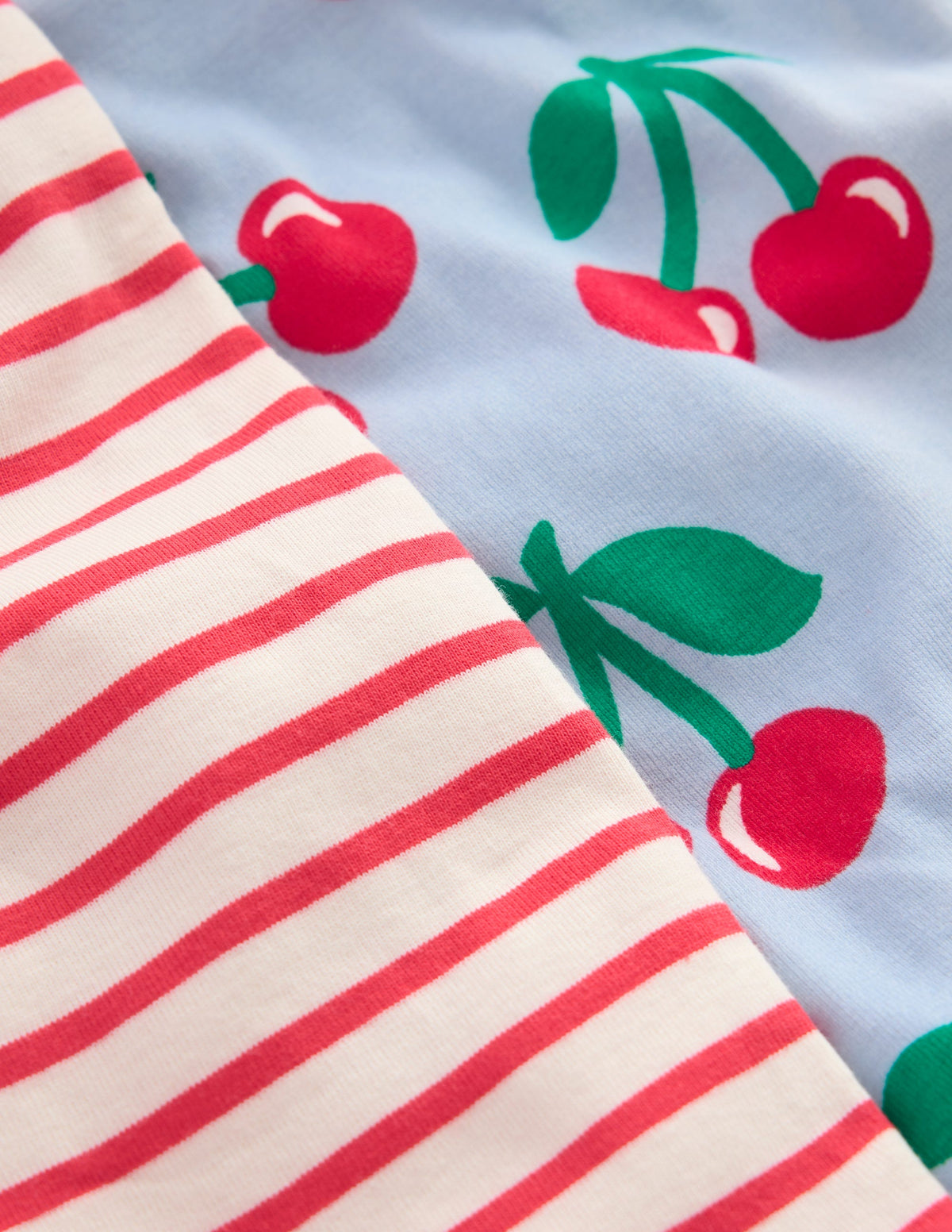 Twin Pack Snug Pyjamas-Misty Blue Cherries - Image 3