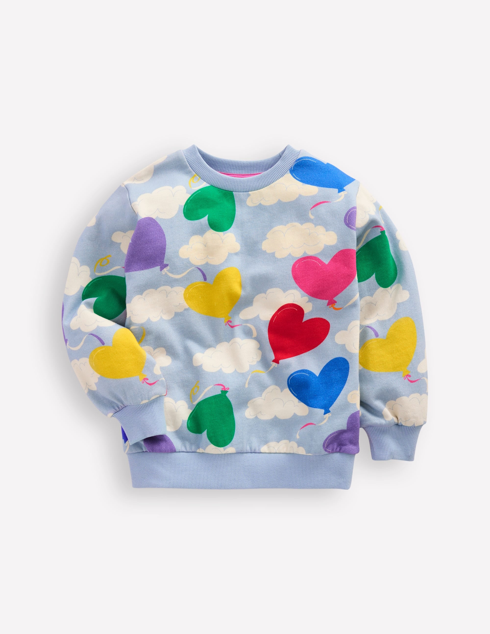 Printed Relaxed Sweatshirt-Misty Blue Balloon Sky - Image 1