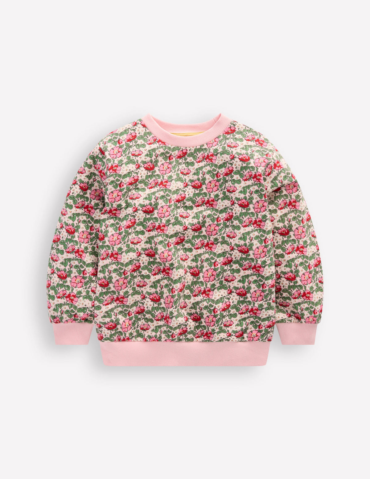 Printed Relaxed Sweatshirt-Chalk Pink Wild Rose - Image 1