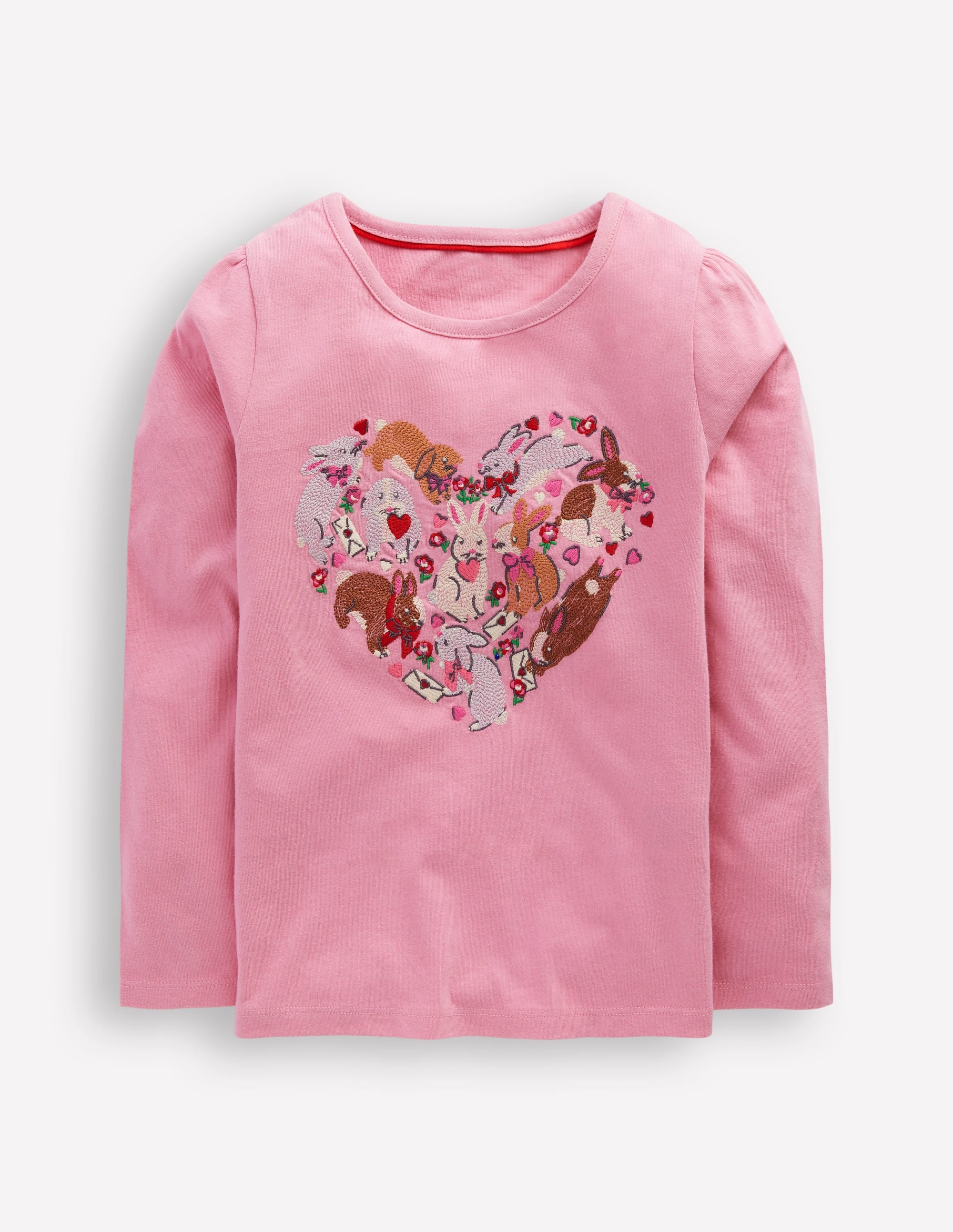 Superstitch Puff Sleeve Top-Bubblegum Pink Bunnies - Image 1