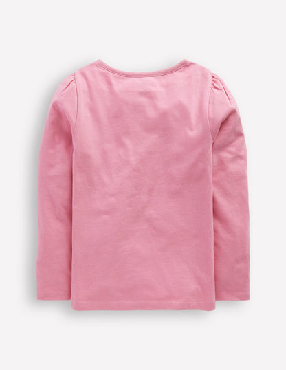 Superstitch Puff Sleeve Top-Bubblegum Pink Bunnies-2