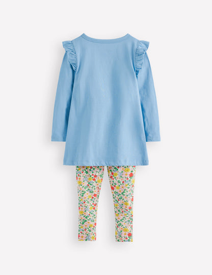 Appliqué Tunic and Legging Set-Glacier Blue Bunnies-2