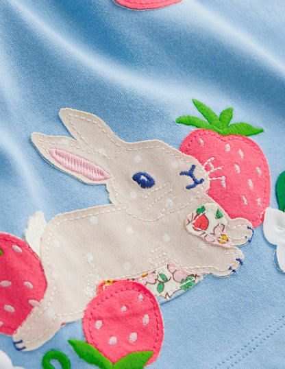 Appliqué Tunic and Legging Set-Glacier Blue Bunnies-3