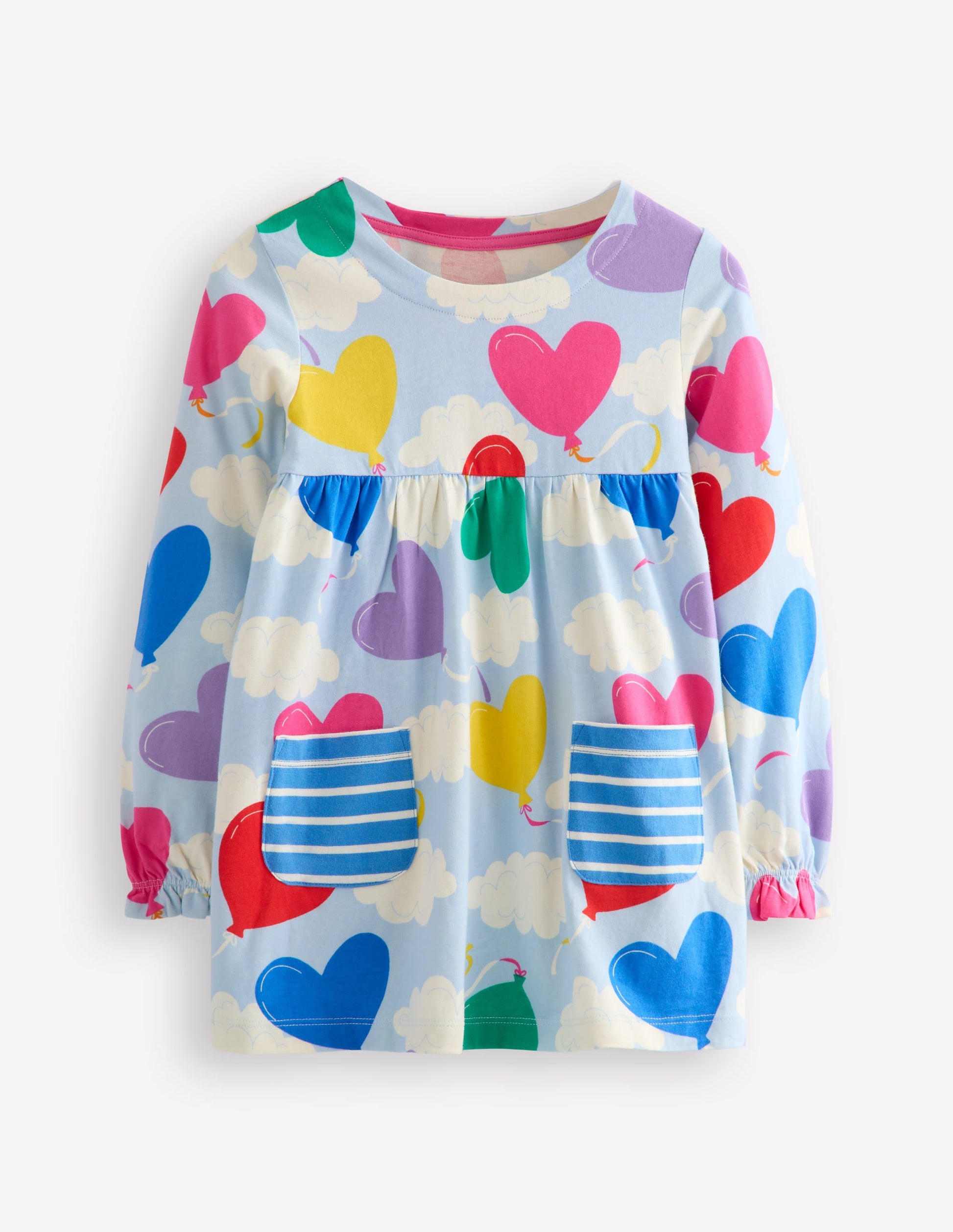 Long Sleeve Printed Tunic-Misty Blue Balloon Sky-1