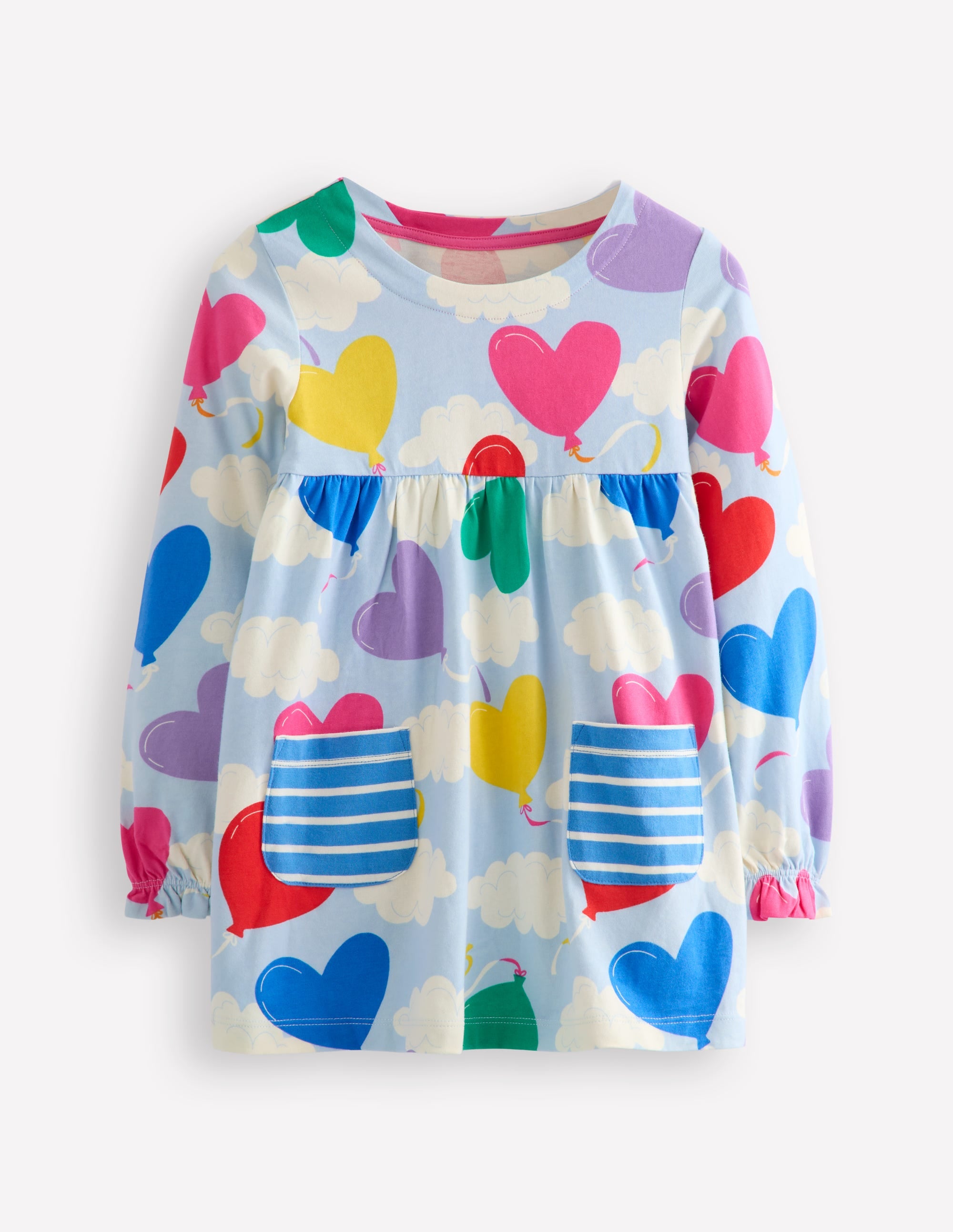 Long Sleeve Printed Tunic-Misty Blue Balloon Sky - Image 1