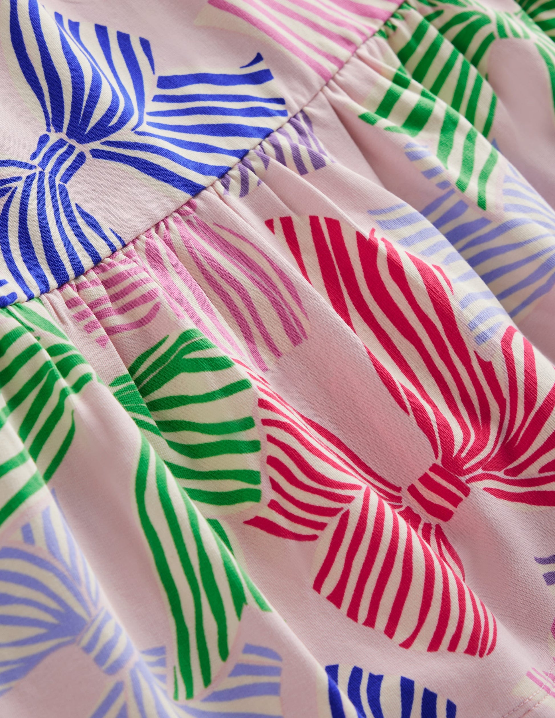 Dixie Tiered Sweatshirt Dress-French Pink Bows-3