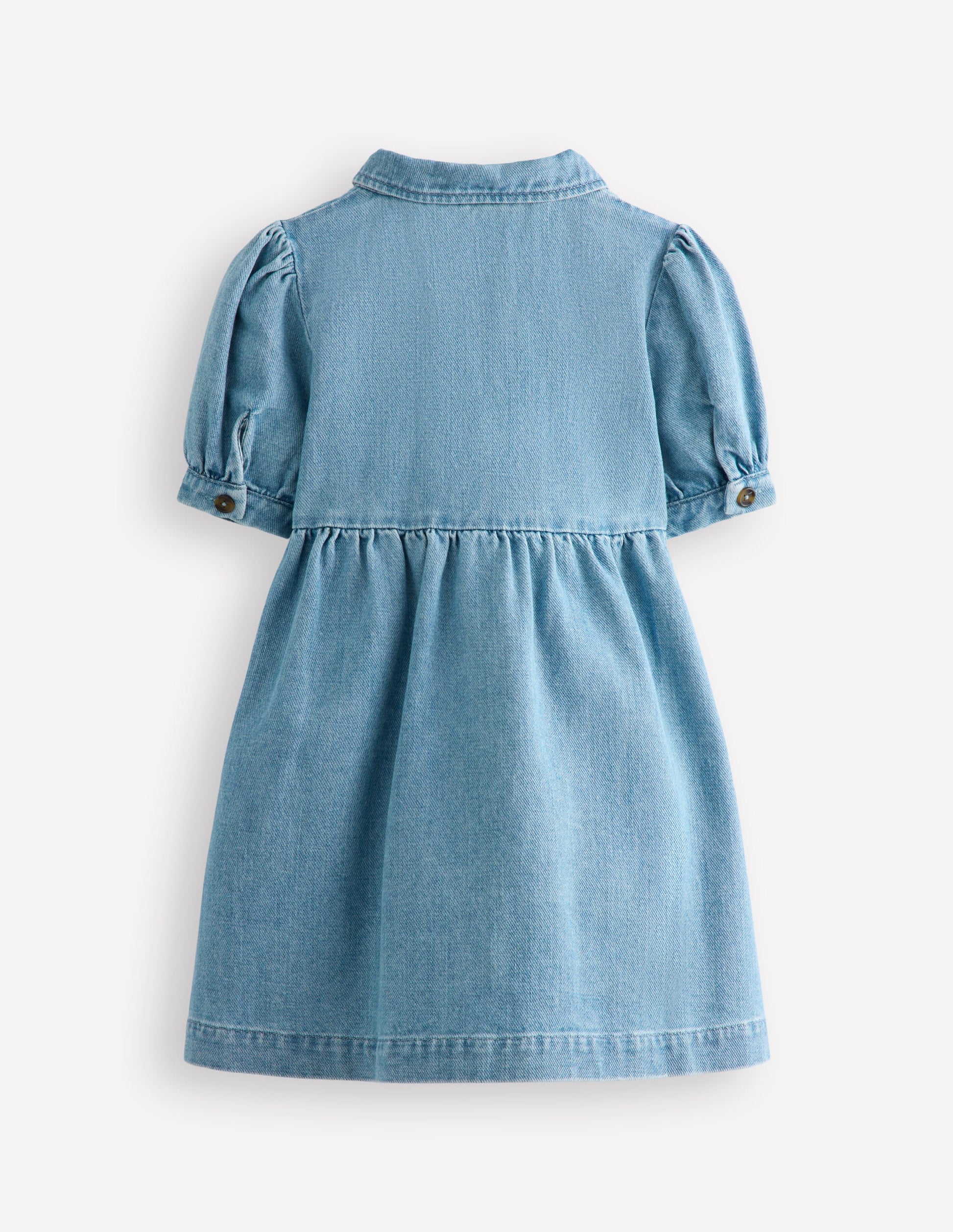 Denim Shirt Dress-Mid Vintage Denim Strawberry-2