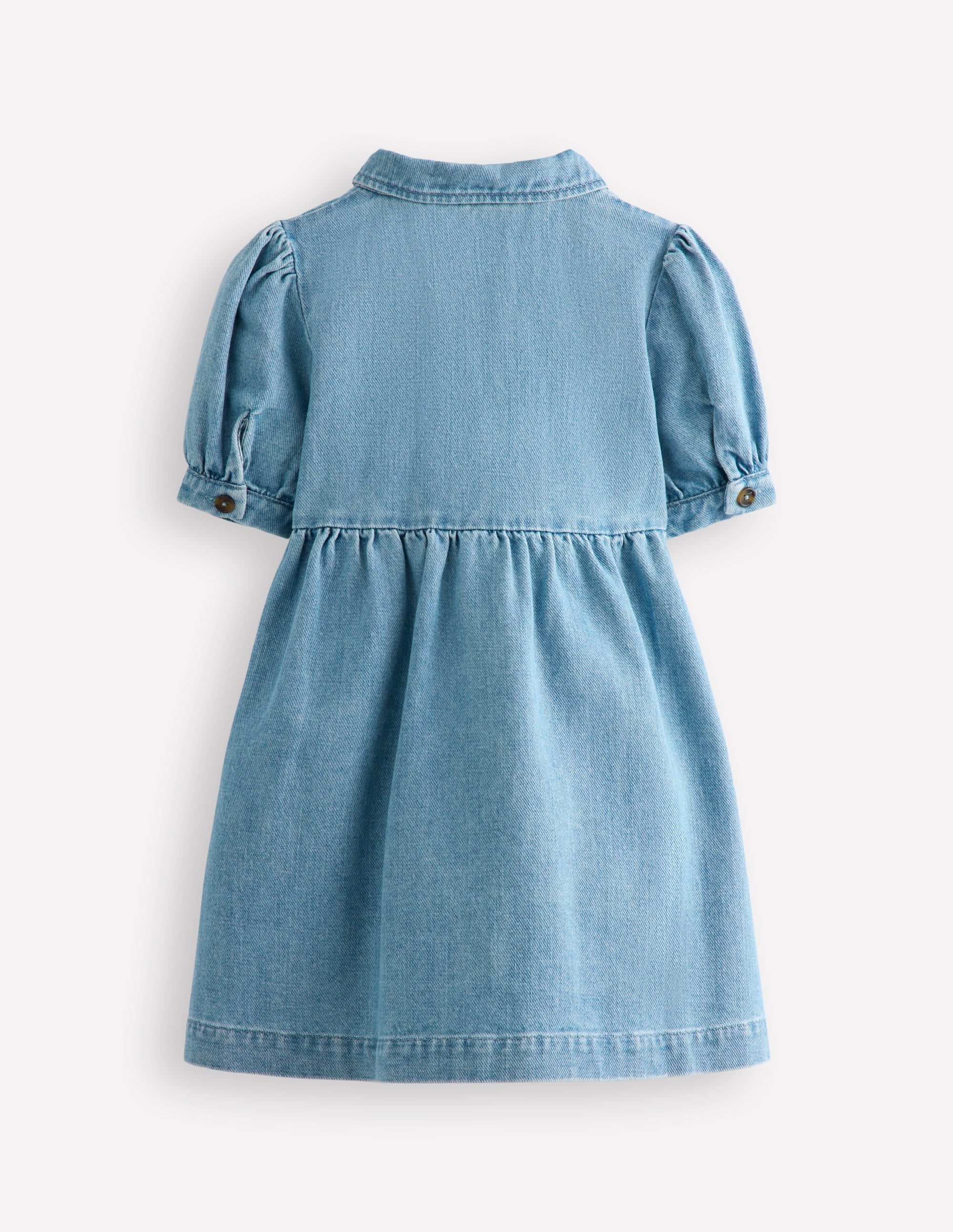 Denim Shirt Dress-Mid Vintage Denim Strawberry - Image 2