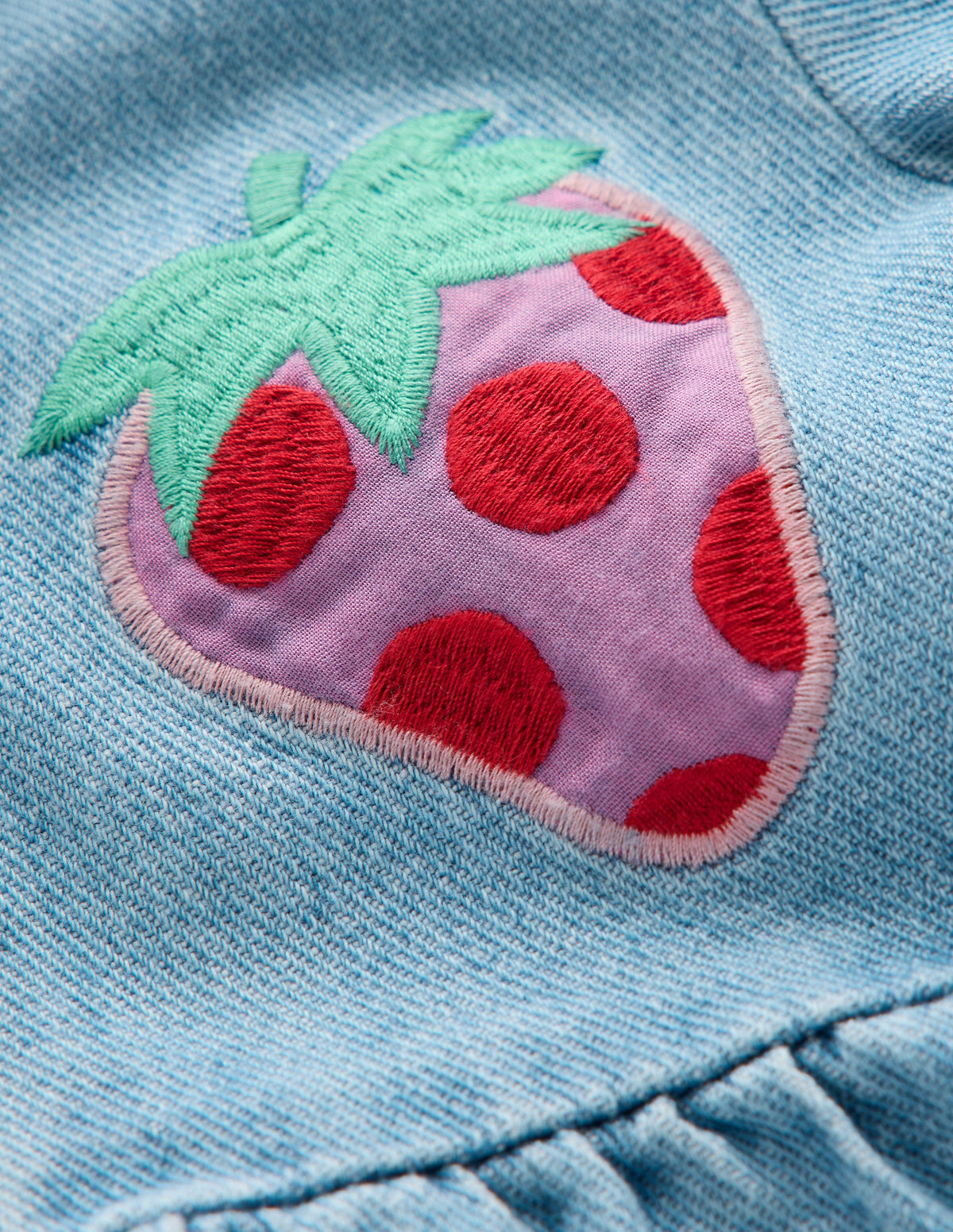 Denim Shirt Dress-Mid Vintage Denim Strawberry-3