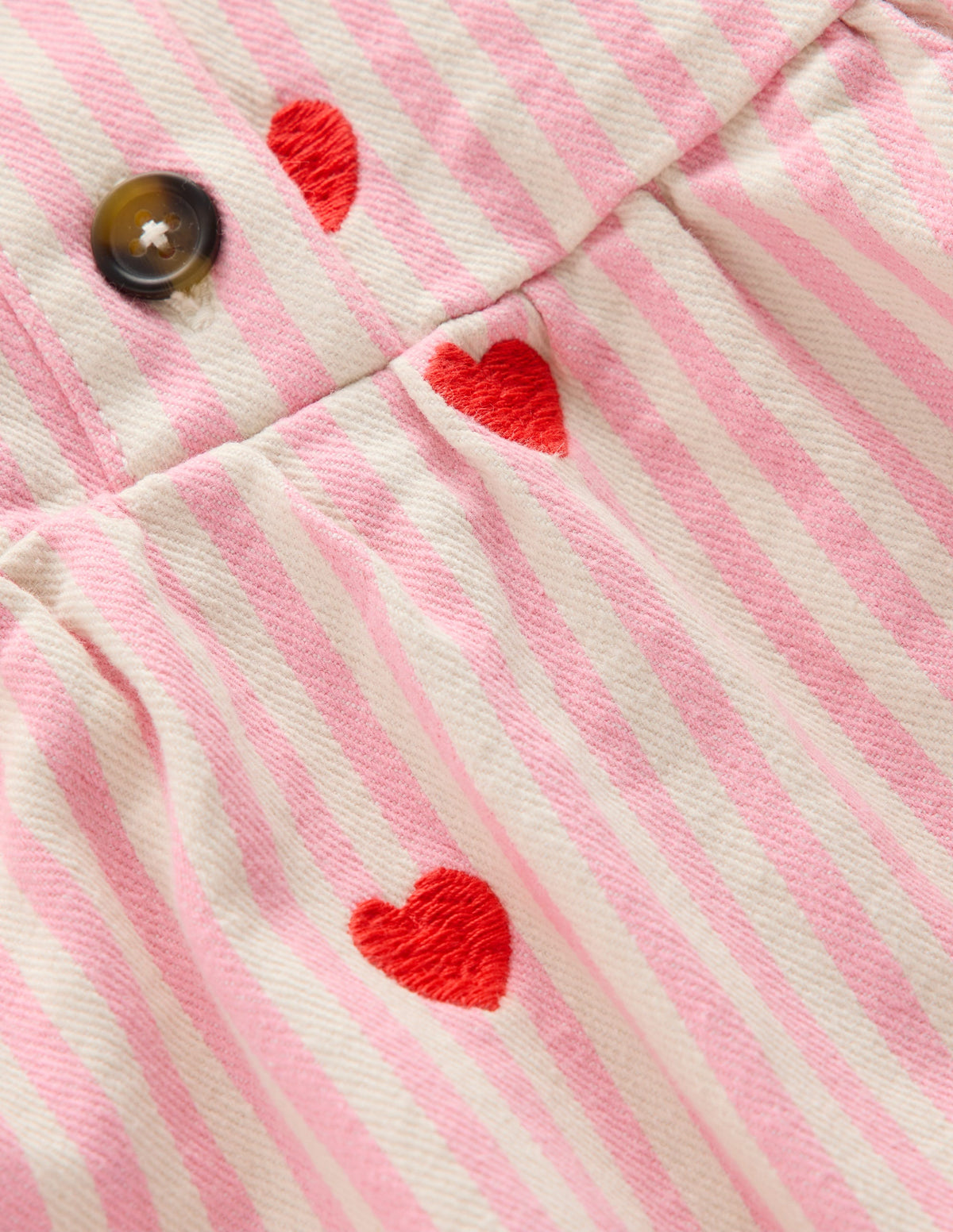 Denim Shirt Dress-Vanilla/Bubblegum Hearts - Image 3