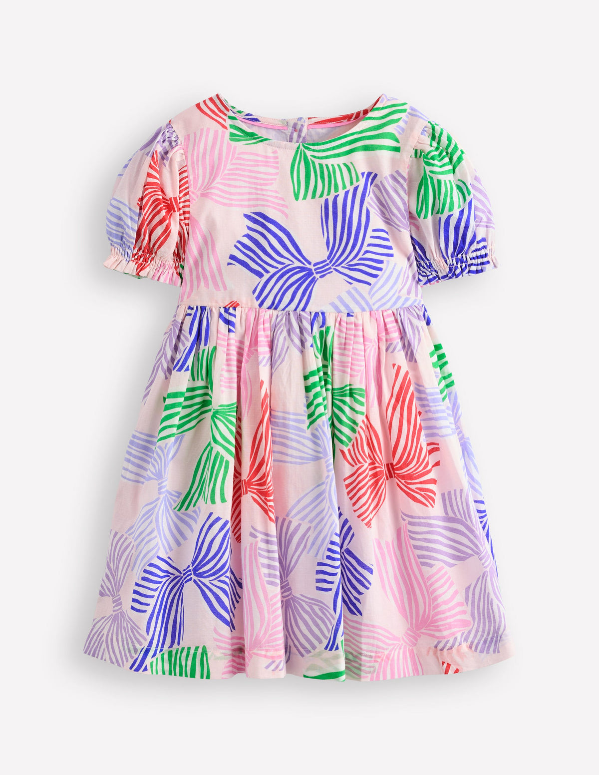 Madeline Woven Dress-French Pink Bows - Image 1