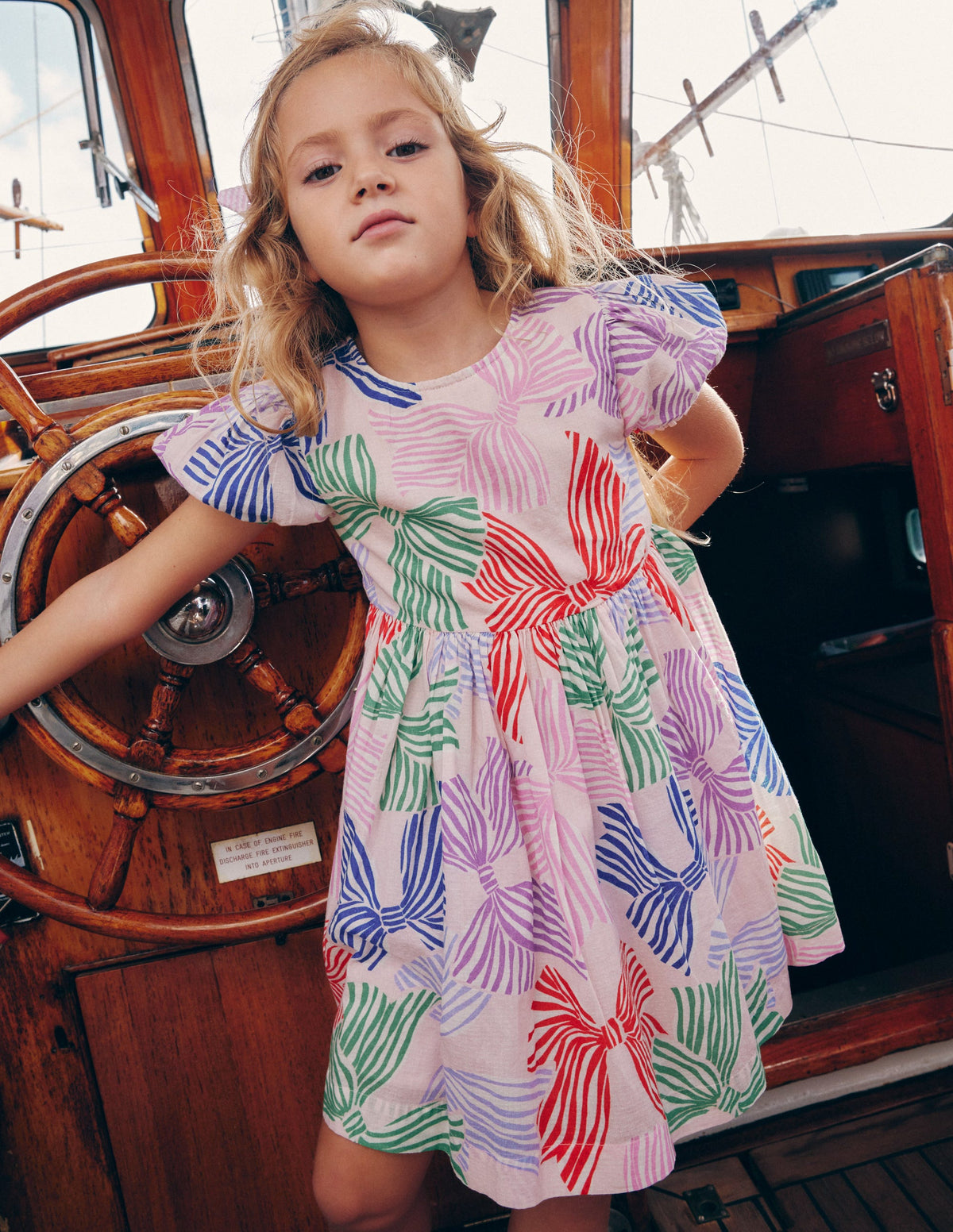 Madeline Woven Dress-French Pink Bows - Image 4