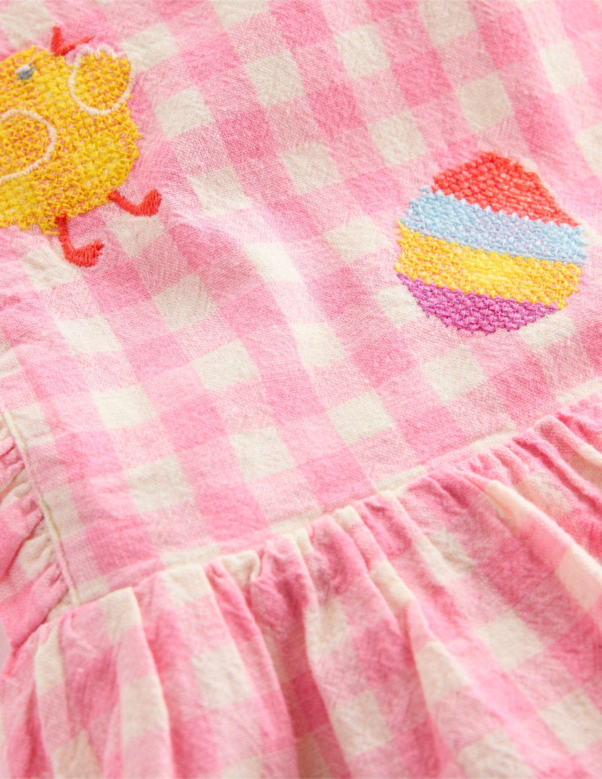 Pinafore Dress-Pink Gingham Easter - Image 3