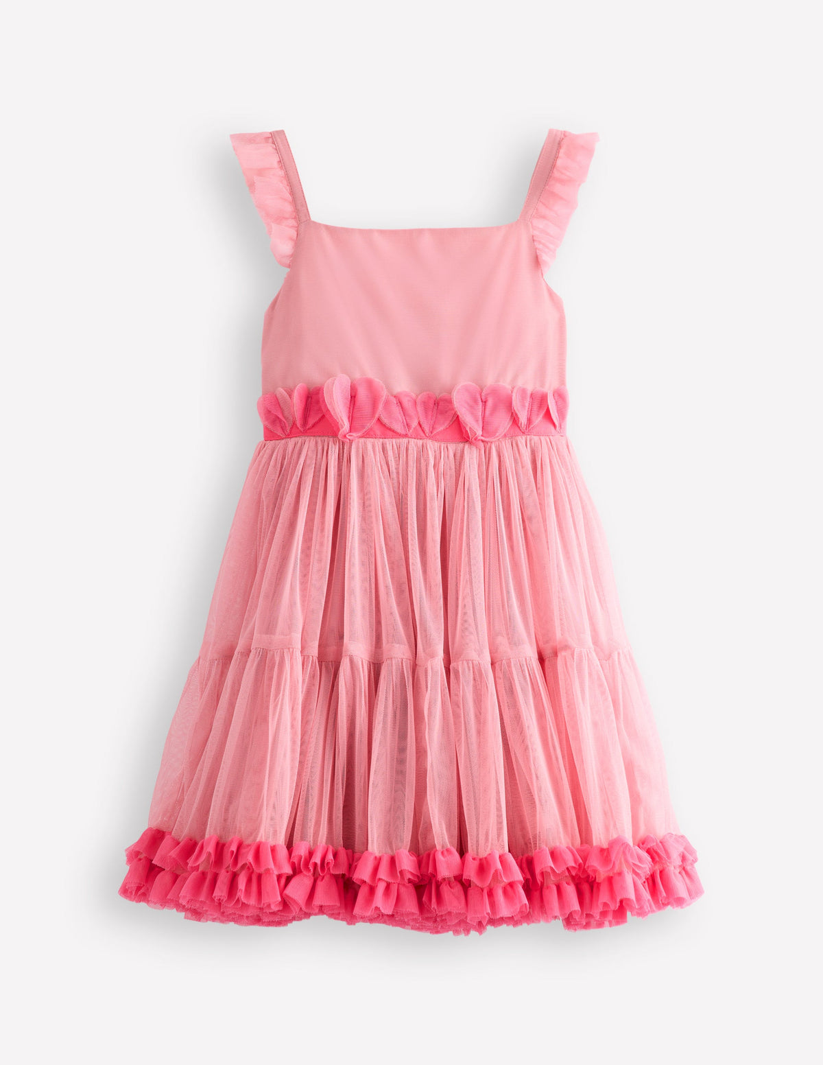 Ruffle Hem Tulle Dress-Vintage Pink - Image 1