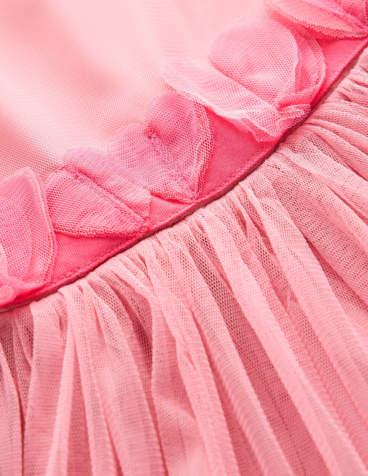 Ruffle Hem Tulle Dress-Vintage Pink - Image 3