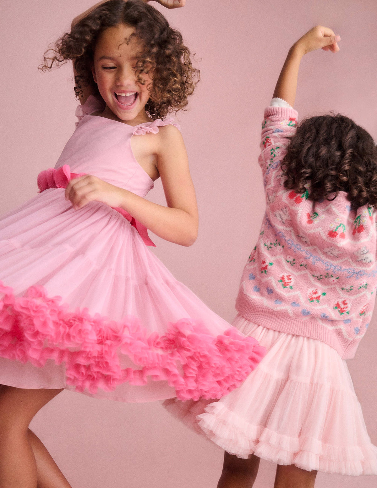 Ruffle Hem Tulle Dress-Vintage Pink - Image 4
