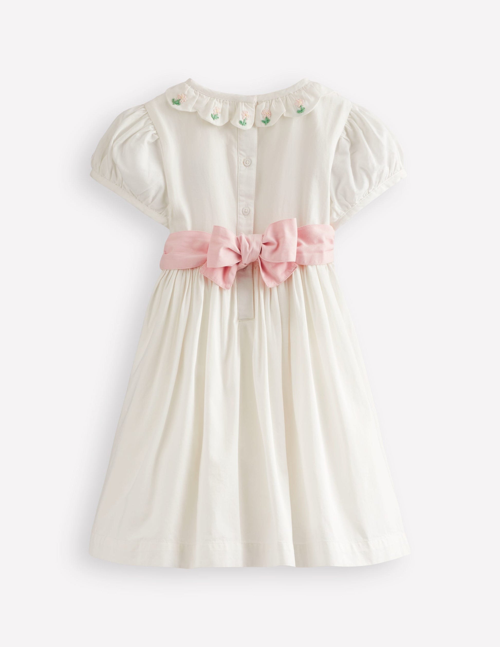 Occasion Smocked Dress-Ivory-2
