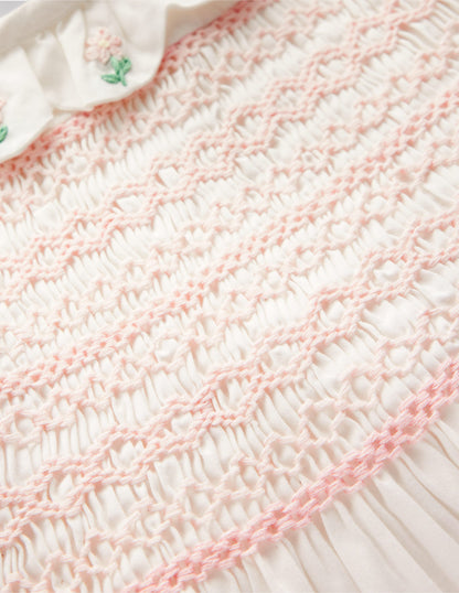 Occasion Smocked Dress-Ivory-3