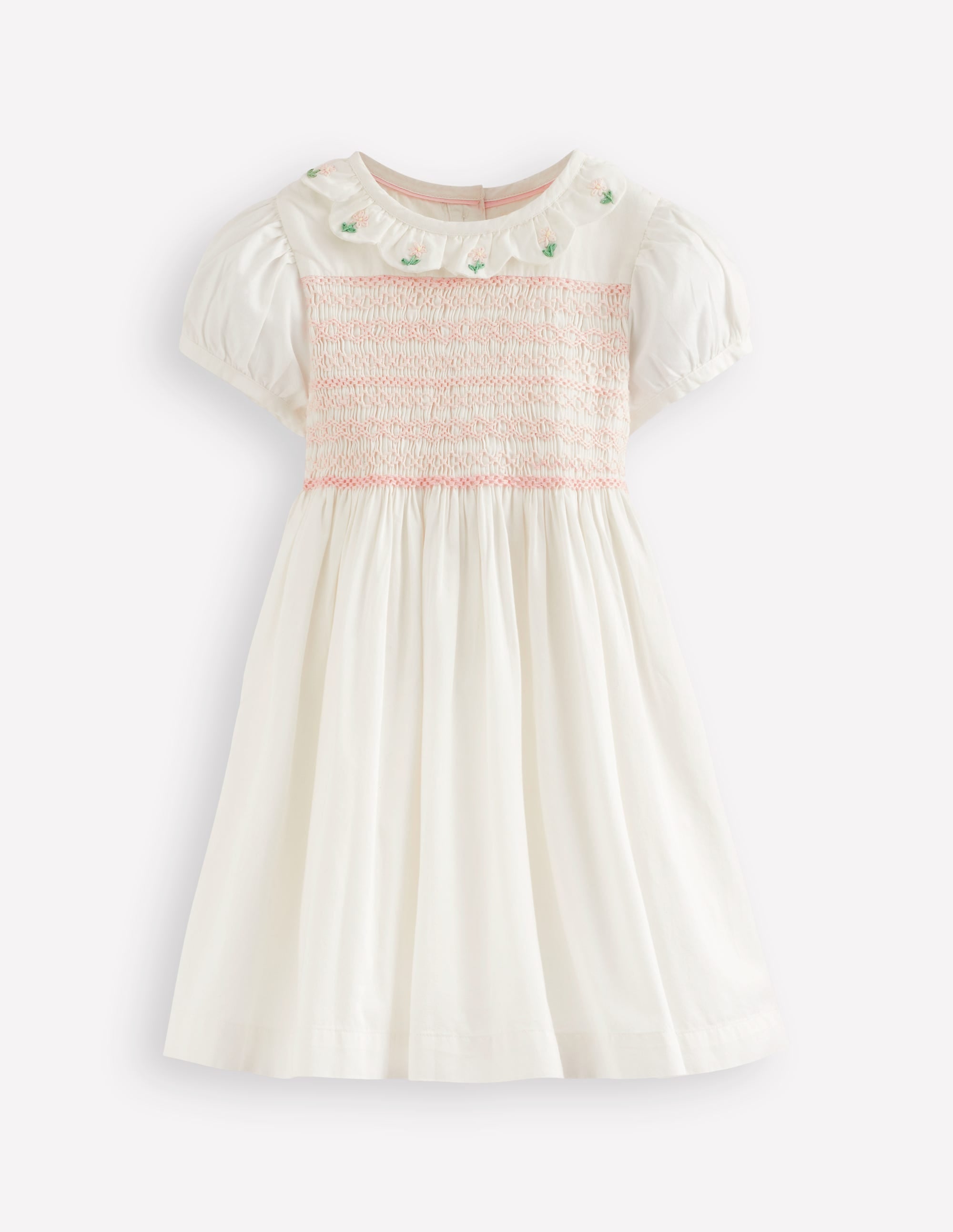 Occasion Smocked Dress-Ivory - Image 1