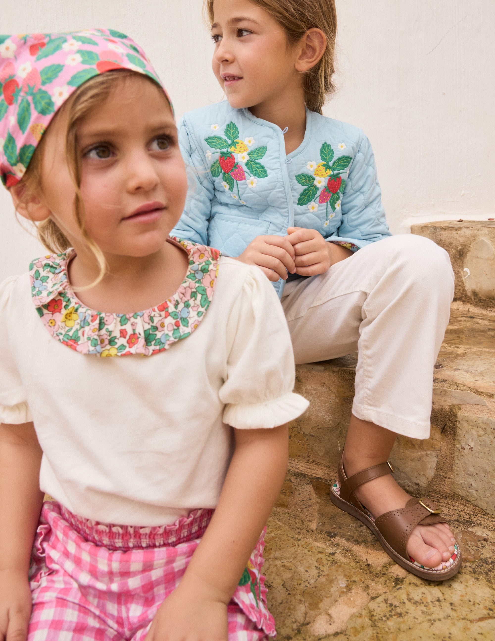 Short Sleeved Collared Top-Ivory Floral - Image 4