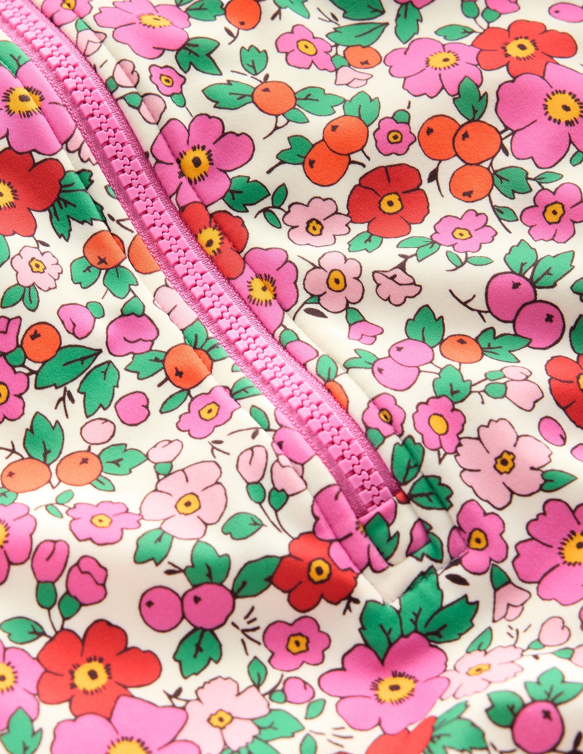 Frill Long Sleeved Swimsuit-Pink Apple Blossom Floral - Image 3