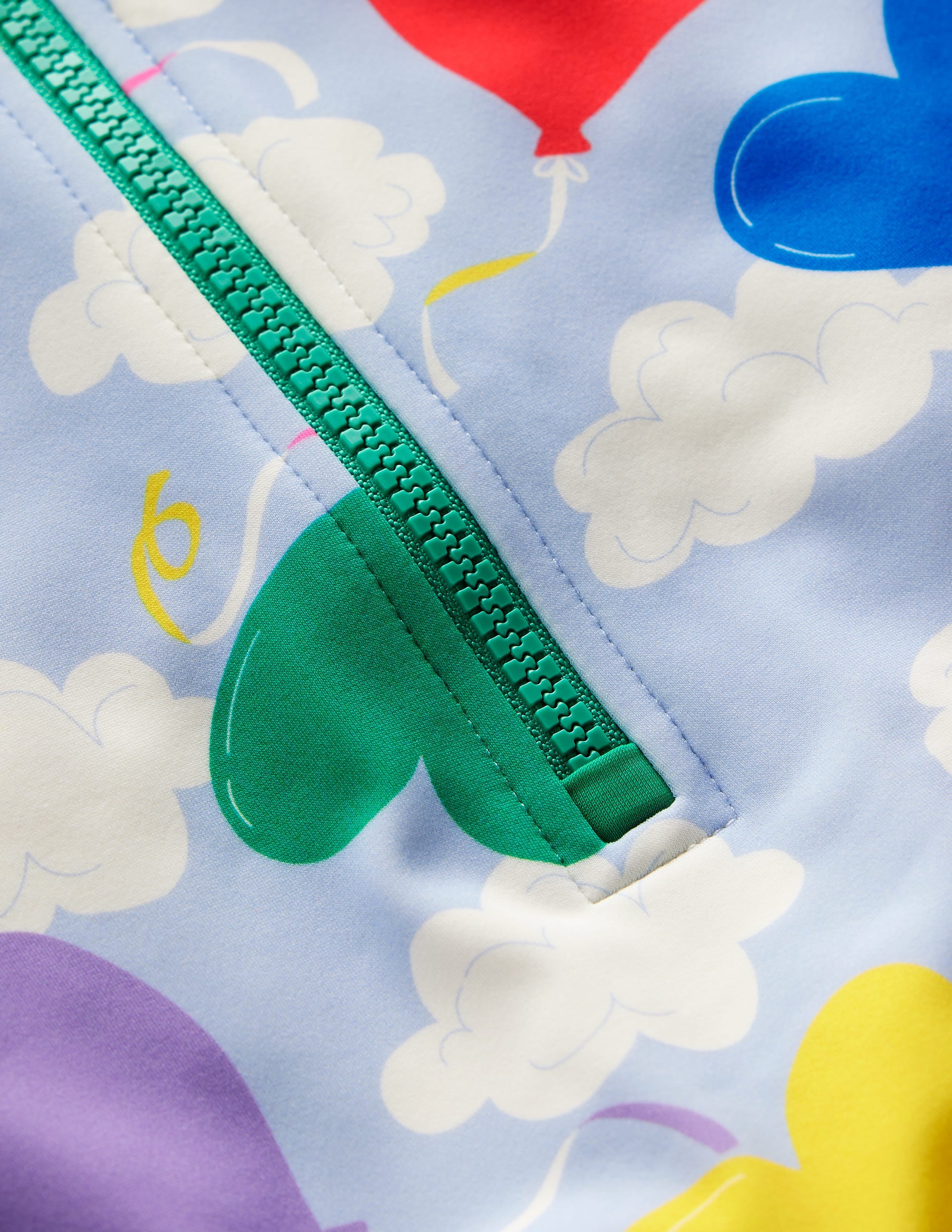 Short-sleeved Swimsuit-Misty Blue Balloon Sky - Image 3