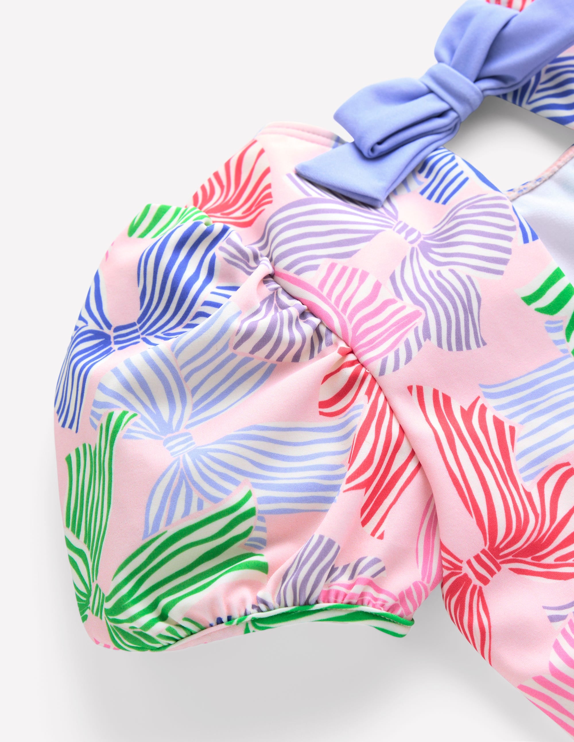 Sandy Puff Sleeve Swimsuit-French Pink Bows - Image 3