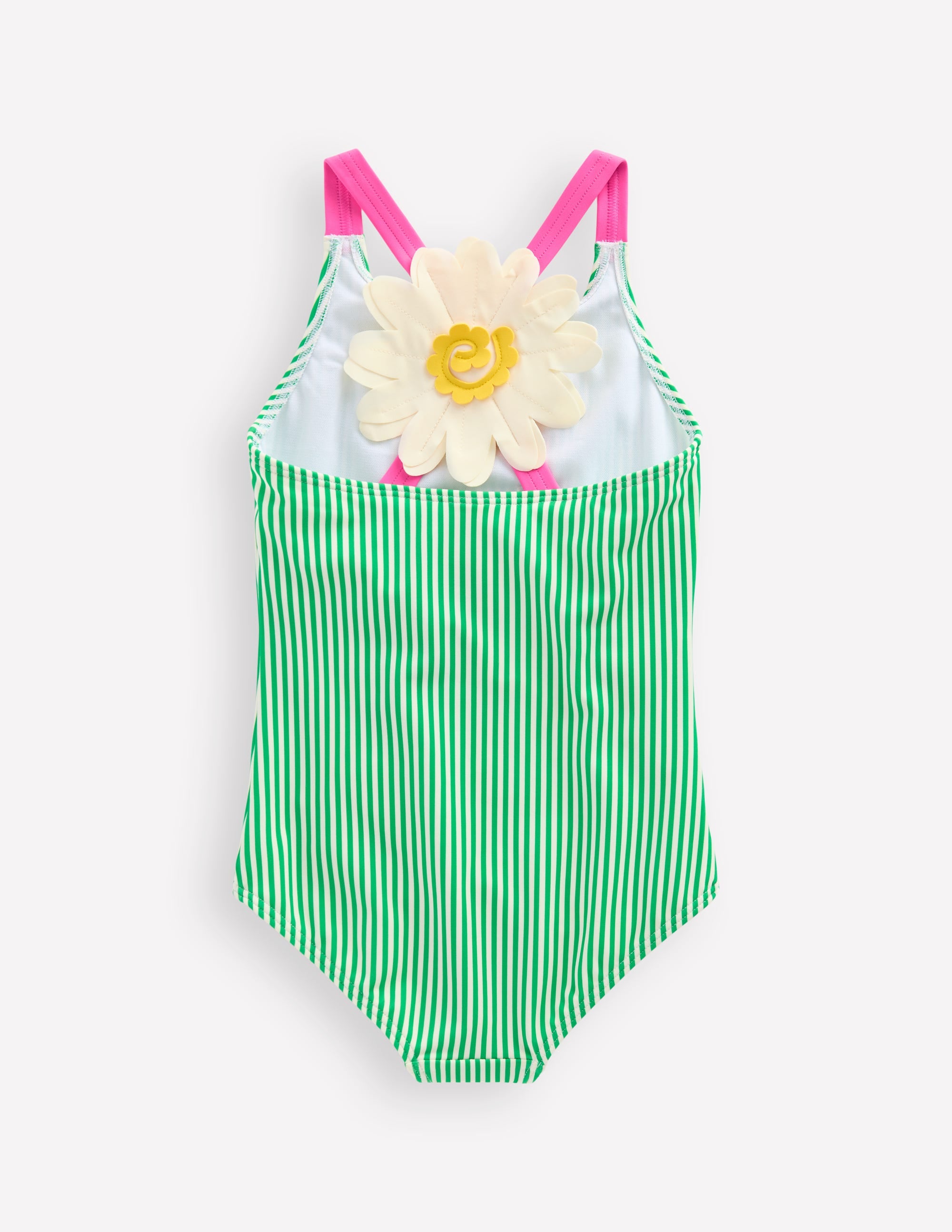 Applique Back Swimsuit-Green Daisy - Image 1