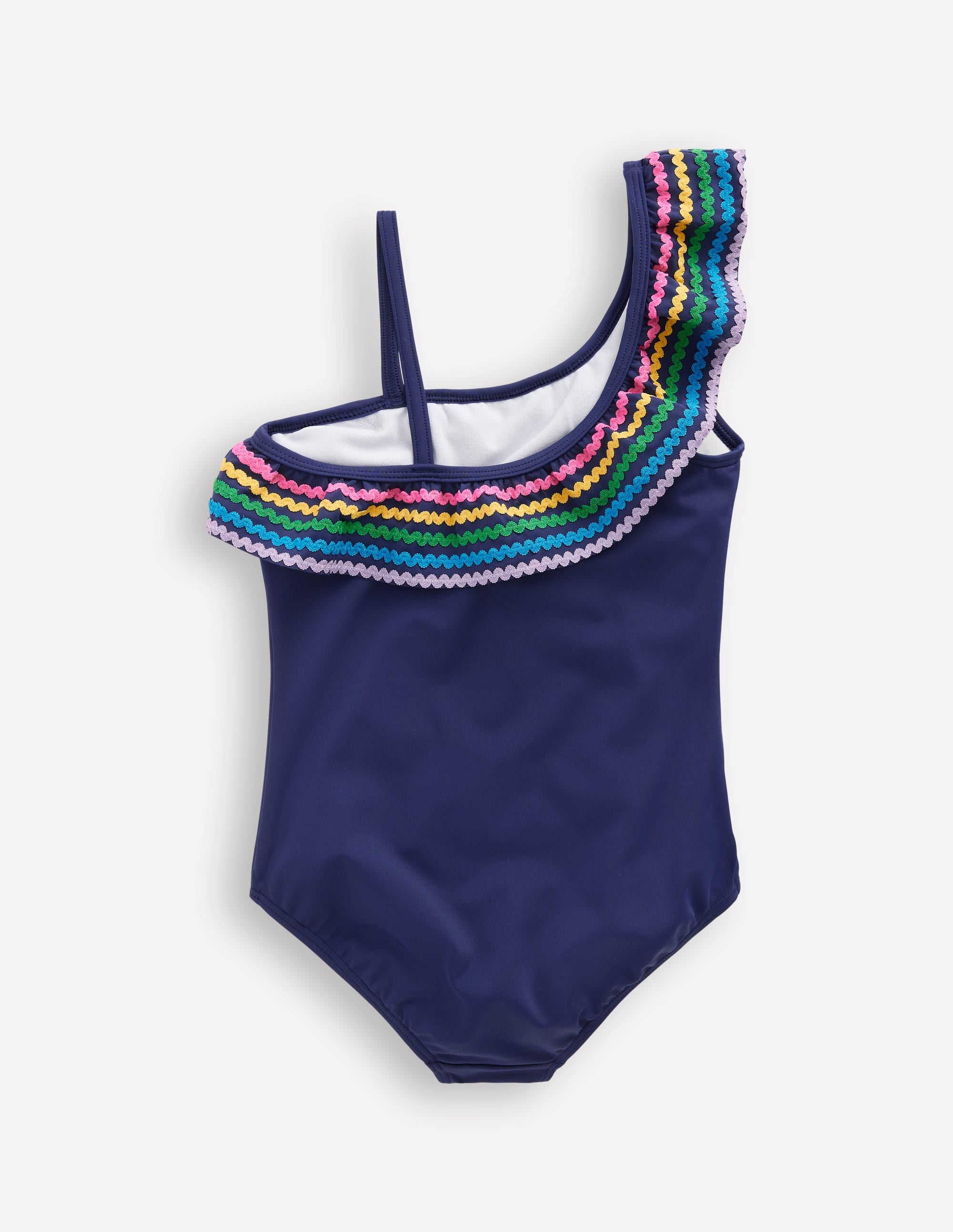 Lila One Shoulder Swimsuit-College Navy Ric Rac - Image 2